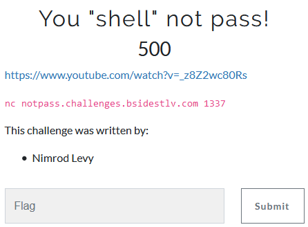 You "shell" not pass!