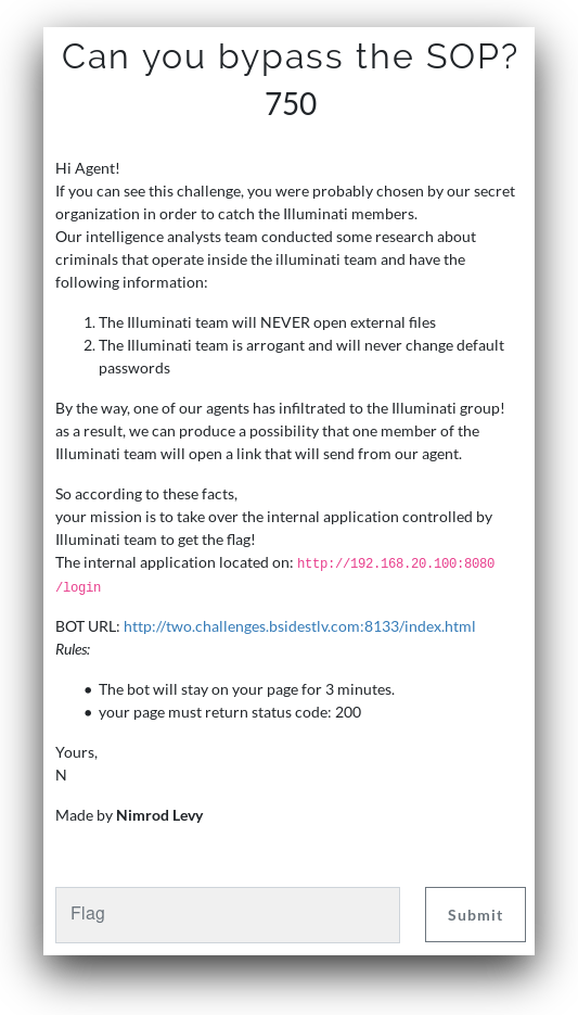 Can you bypass the SOP?