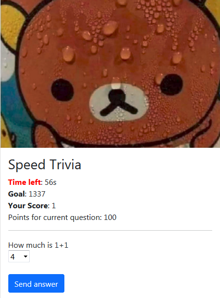 trivia game screen